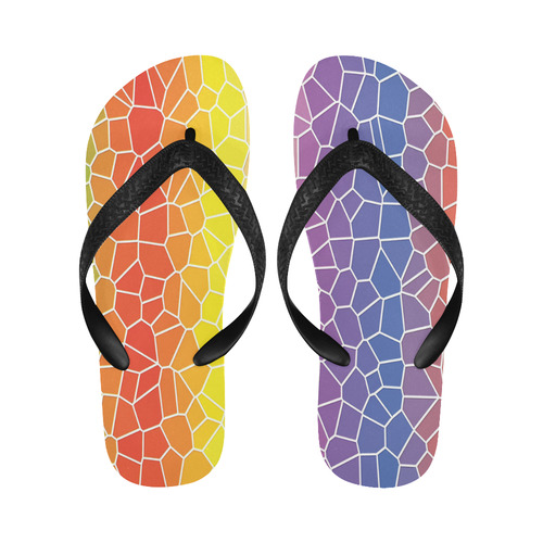 Mosaic Rainbow Flip Flops for Men/Women (Model 040)