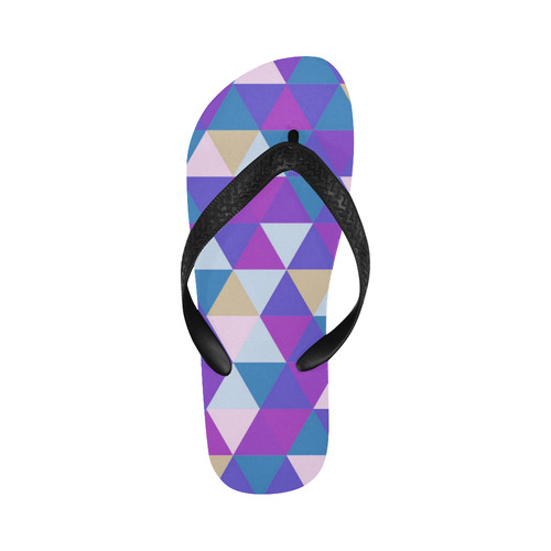 Purple Blue Pink Abstract Triangles Flip Flops for Men/Women (Model 040)