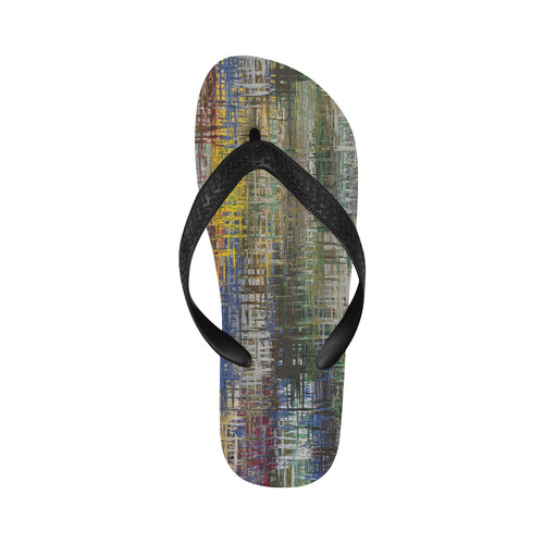 Colorful Grunge Flip Flops for Men/Women (Model 040)