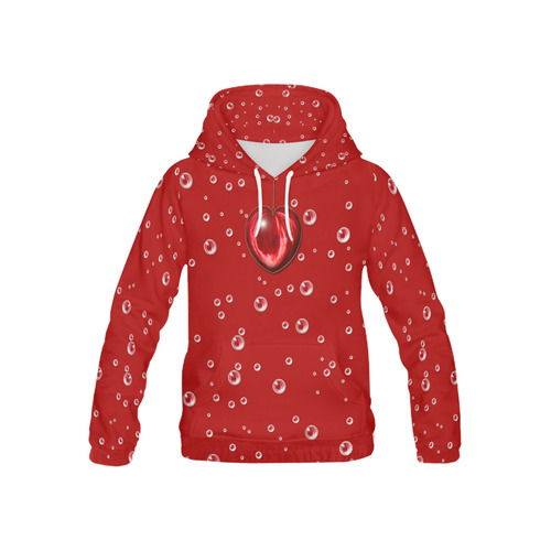 Valentine Heart All Over Print Hoodie for Kid (USA Size) (Model H13)