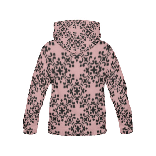 Bridal Rose Damask All Over Print Hoodie for Women (USA Size) (Model H13)