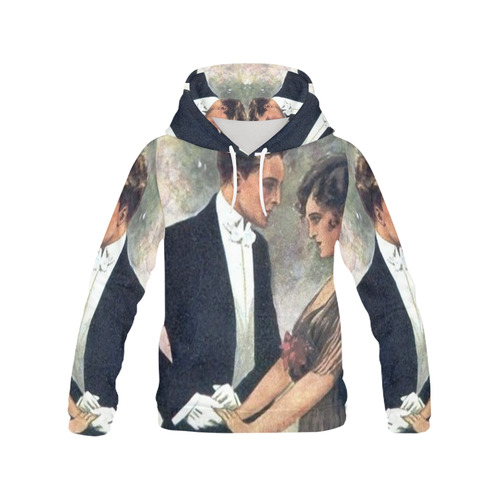 Vintage Romance All Over Print Hoodie for Women (USA Size) (Model H13)