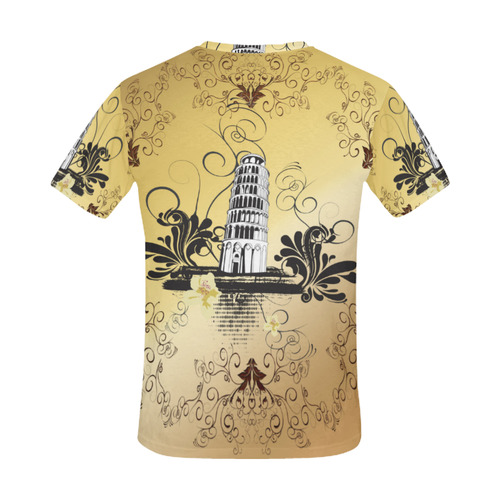 The leaning tower of Pisa All Over Print T-Shirt for Men (USA Size) (Model T40)