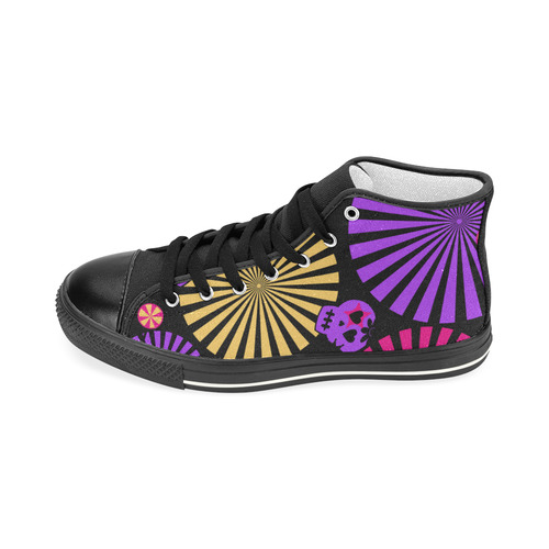 Skull Pattern Women's Classic High Top Canvas Shoes (Model 017)