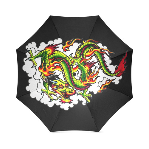 Chinese dragon umbrella black Foldable Umbrella (Model U01)