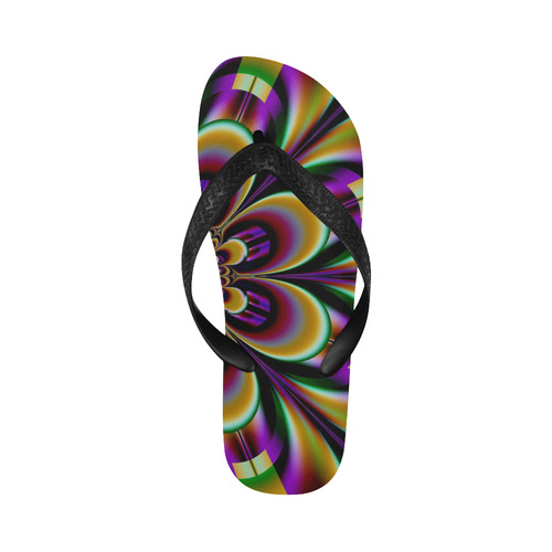 Purple Dream Fractal Flower Flip Flops for Men/Women (Model 040)