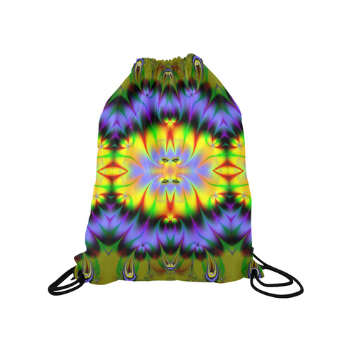 Sun-Drenched Flower Gardens Fractal Abstract Medium Drawstring Bag Model 1604 (Twin Sides) 13.8"(W) * 18.1"(H)