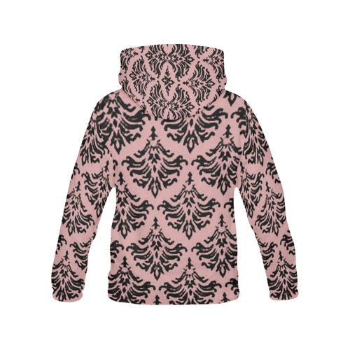 Bridal Rose Damask All Over Print Hoodie for Women (USA Size) (Model H13)