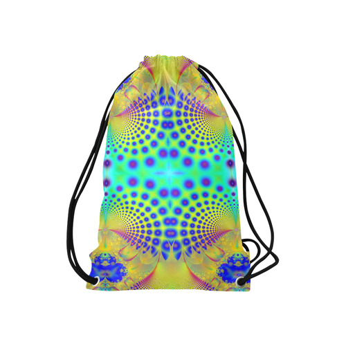 Ocean Shells and Purple Bubbles Fractal Abstract Small Drawstring Bag Model 1604 (Twin Sides) 11"(W) * 17.7"(H)