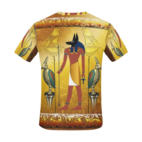 Anubis with egyptian sign All Over Print T-Shirt for Men (USA Size) (Model T40)