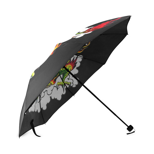 Chinese dragon umbrella black Foldable Umbrella (Model U01)