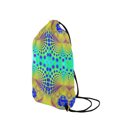 Ocean Shells and Purple Bubbles Fractal Abstract Small Drawstring Bag Model 1604 (Twin Sides) 11"(W) * 17.7"(H)