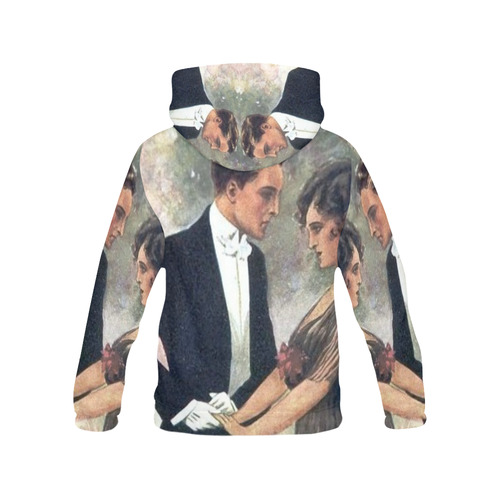 Vintage Romance All Over Print Hoodie for Women (USA Size) (Model H13)