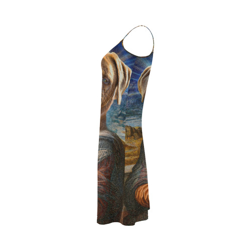 Funny Art BULLDOG MONA LISA Alcestis Slip Dress (Model D05)