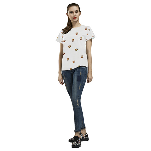 Tiger Paw All Over Print T-Shirt for Women (USA Size) (Model T40)
