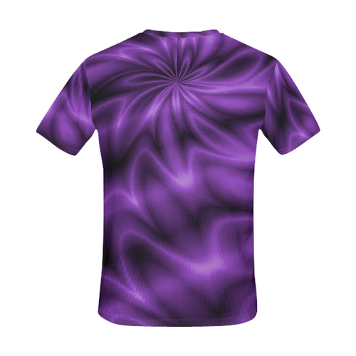 Lilac Shiny Swirl All Over Print T-Shirt for Men (USA Size) (Model T40)