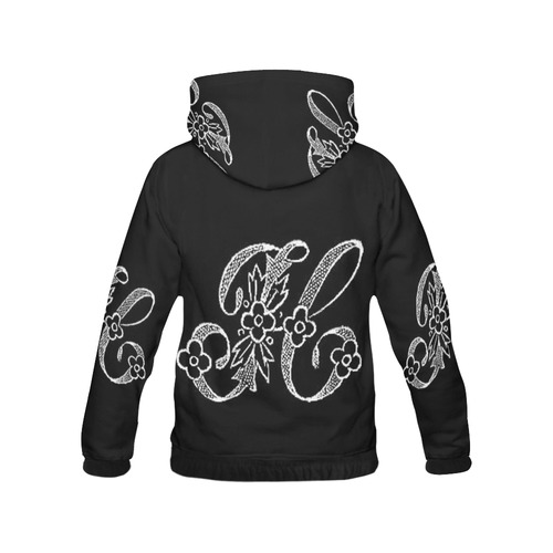 H Monogram All Over Print Hoodie for Women (USA Size) (Model H13)
