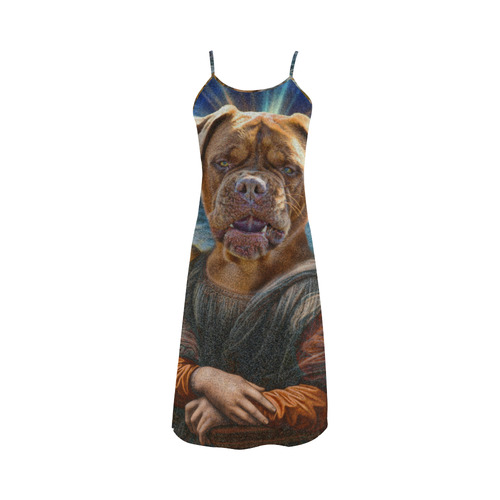 Funny Art BULLDOG MONA LISA Alcestis Slip Dress (Model D05)