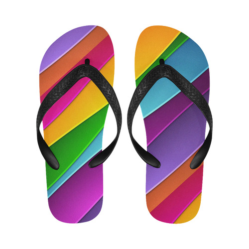 Layered Rainbow Flip Flops for Men/Women (Model 040)