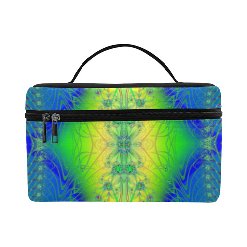 Colorful Neon Webs on the Water Fractal Abstract Lunch Bag/Large (Model 1658)