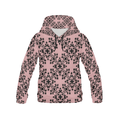 Bridal Rose Damask All Over Print Hoodie for Women (USA Size) (Model H13)