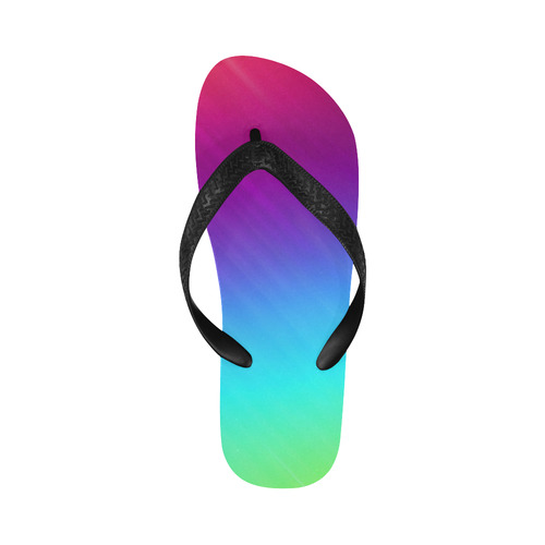 Neon Rainbow Rays Of Light Flip Flops for Men/Women (Model 040)