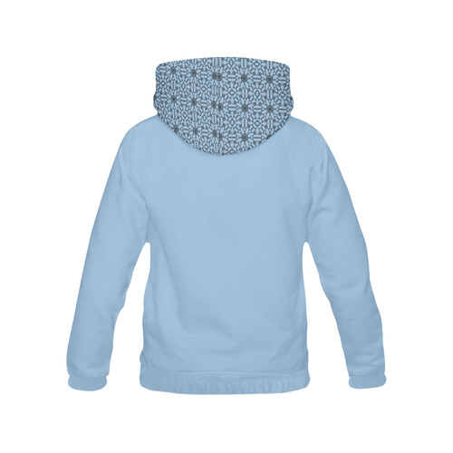 Airy Blue Lace All Over Print Hoodie for Women (USA Size) (Model H13)