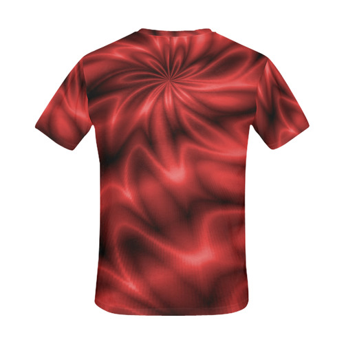 Red Shiny Swirl All Over Print T-Shirt for Men (USA Size) (Model T40)