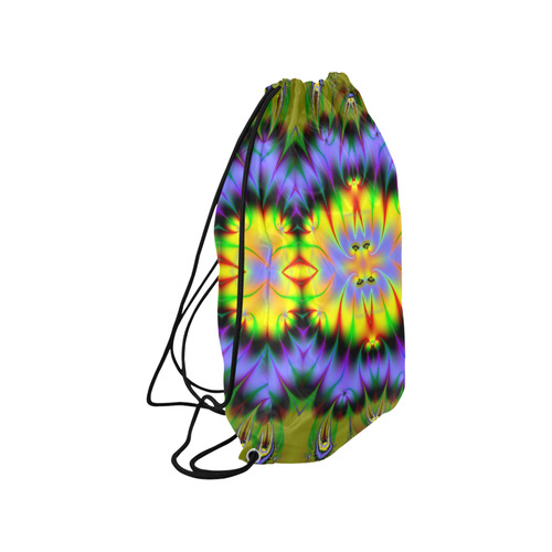 Sun-Drenched Flower Gardens Fractal Abstract Medium Drawstring Bag Model 1604 (Twin Sides) 13.8"(W) * 18.1"(H)