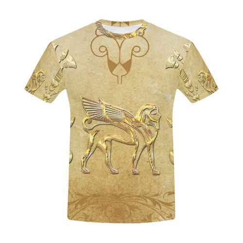 Wonderful egyptian sign in gold All Over Print T-Shirt for Men (USA Size) (Model T40)