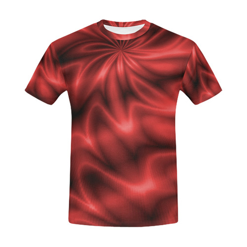 Red Shiny Swirl All Over Print T-Shirt for Men (USA Size) (Model T40)