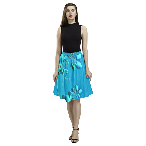 amazing floral fractal A by JamColors Melete Pleated Midi Skirt (Model D15)