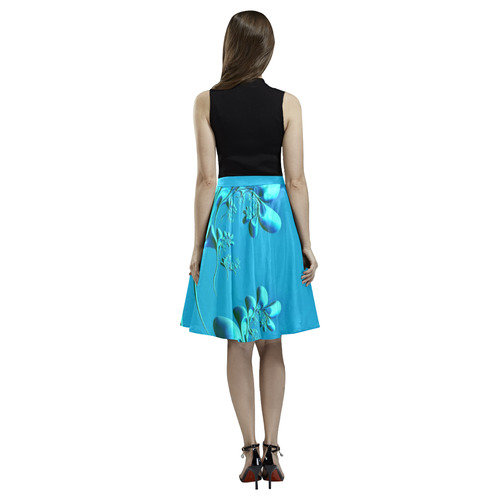 amazing floral fractal A by JamColors Melete Pleated Midi Skirt (Model D15)
