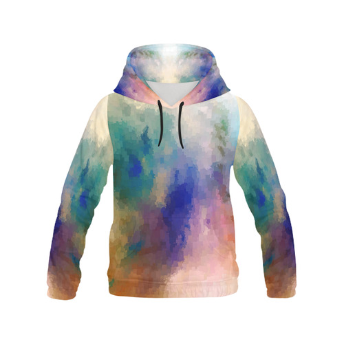 Pixel Rainbow Cloud All Over Print Hoodie for Women (USA Size) (Model H13)