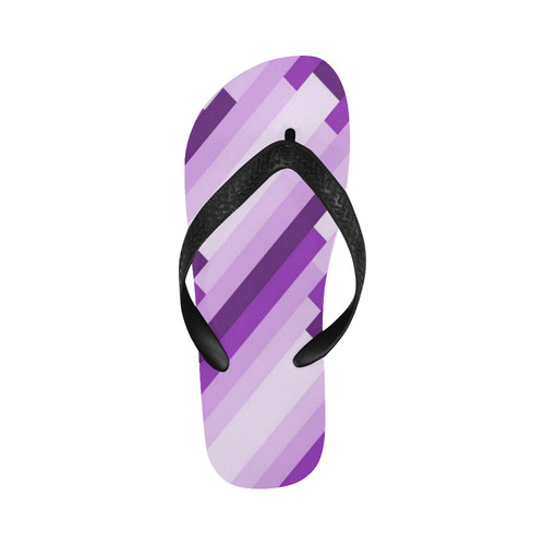 Shades Of Purple Diagonal Stripes Flip Flops for Men/Women (Model 040)