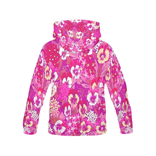 Vintage Floral Pink Pansy All Over Print Hoodie for Women (USA Size) (Model H13)