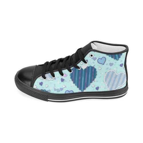 Cute Hearts Women's Classic High Top Canvas Shoes (Model 017)