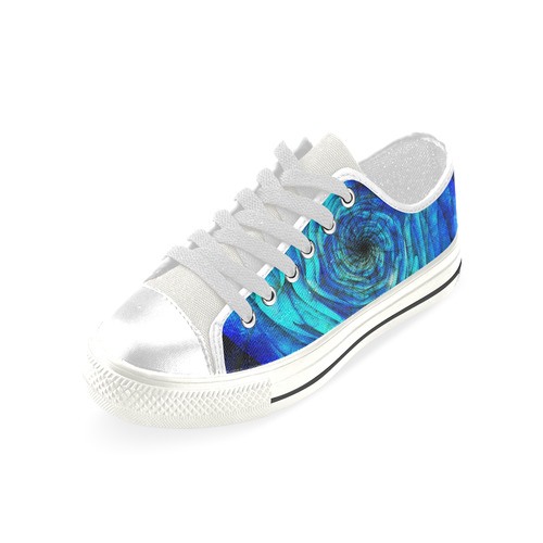 Galaxy Wormhole Spiral 3D - Jera Nour Low Top Canvas Shoes for Kid (Model 018)
