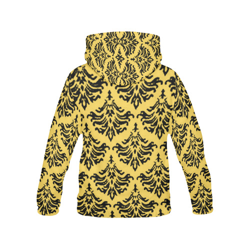 Primrose Yellow Damask All Over Print Hoodie for Women (USA Size) (Model H13)