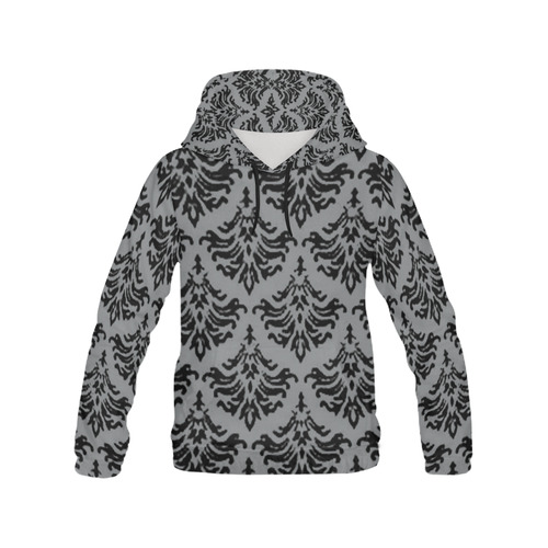 Sharkskin Damask All Over Print Hoodie for Women (USA Size) (Model H13)