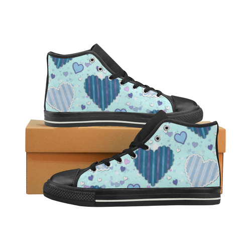 Cute Hearts Women's Classic High Top Canvas Shoes (Model 017)