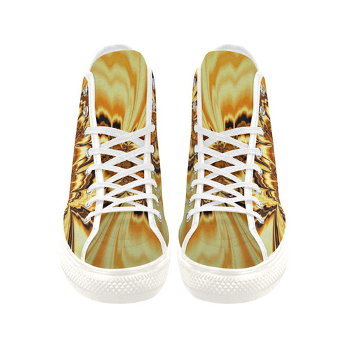 amazing Fractal 43 golden by JamColors Vancouver H Women's Canvas Shoes (1013-1)