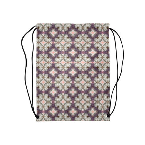 Violet Kaleidoscope Pattern Medium Drawstring Bag Model 1604 (Twin Sides) 13.8"(W) * 18.1"(H)