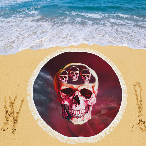 Funny Skull Circular Beach Shawl 59"x 59"