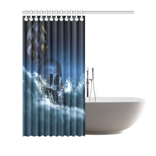 Skull and Moon Shower Curtain 72"x72"