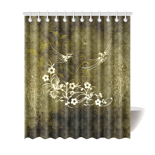 Fantasy birds with leaves Shower Curtain 72"x84"