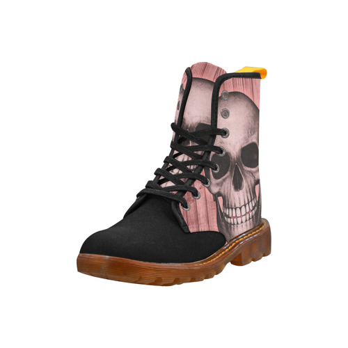 skull on wooden planks C by JamColors Martin Boots For Women Model 1203H