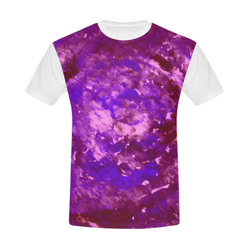 DESIGNERS T-SHIRT PURPLE with white All Over Print T-Shirt for Men (USA Size) (Model T40)