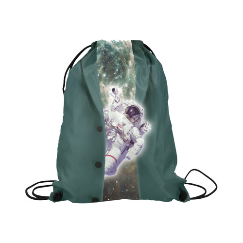Astronaut looks out of a jacket Large Drawstring Bag Model 1604 (Twin Sides)  16.5"(W) * 19.3"(H)