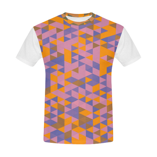 Designers t-shirt with Triangles / Orange vintage II All Over Print T-Shirt for Men (USA Size) (Model T40)